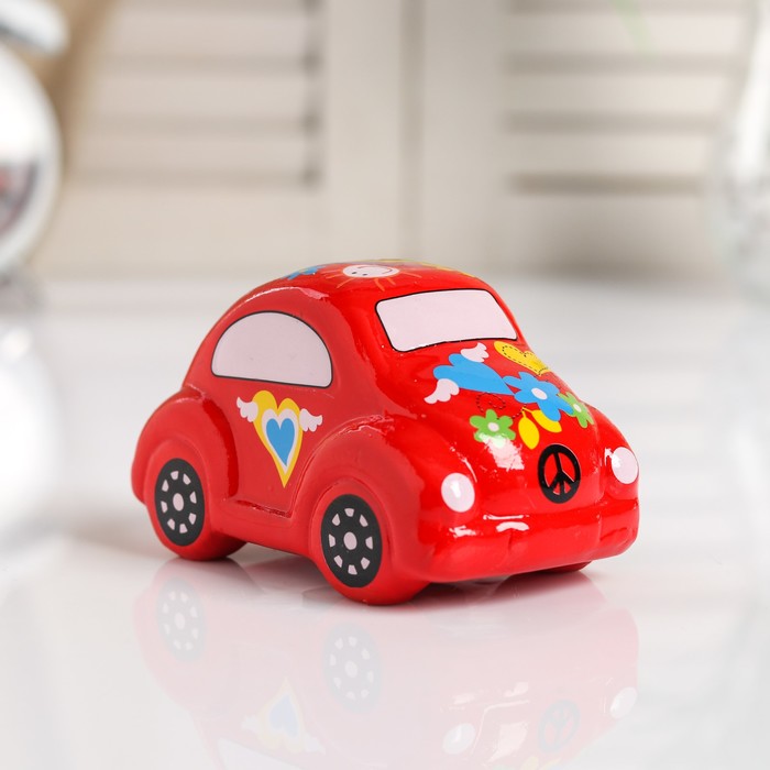 Копилка керамика "Машинка в цветах" МИКС 6,5х11х6,5 см