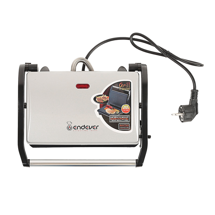 Гриль электрический Endever Grillmaster 115, 1500 Вт, антипригарное покрытие, серебристый
