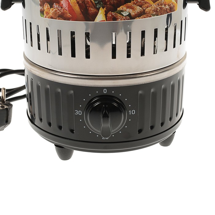 Электрошашлычница Endever Grillmaster 290, 1200 Вт, 5 шампуров, серебристый