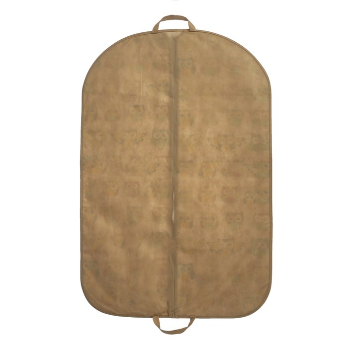 Чехол для одежды 90*60 с молнией "Сова", цвет бежевый