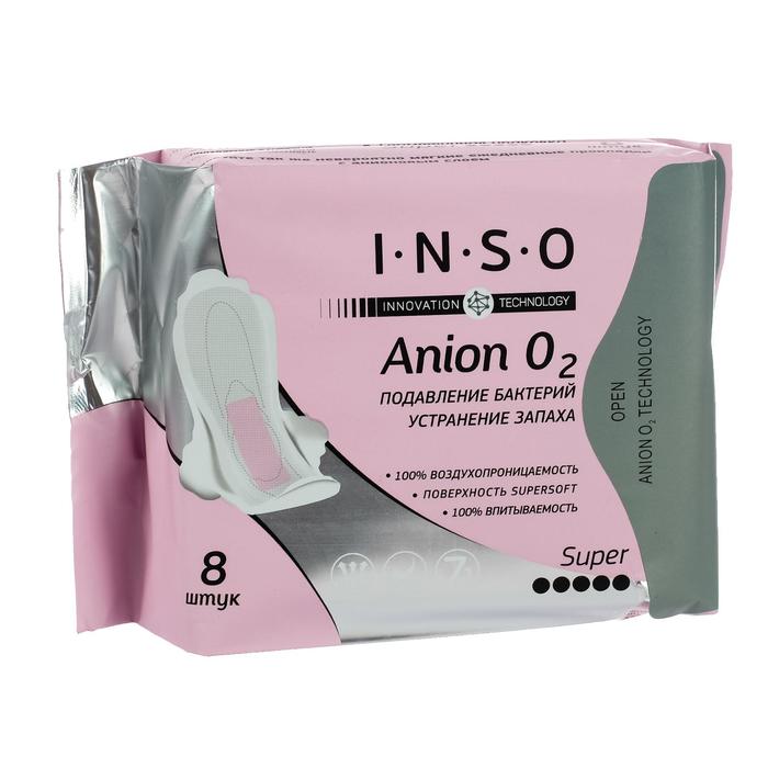 Прокладки гигиенические Inso Anion O2 Super, 8 шт. прокладки гигиенические inso гигиенические прокладки с анионовым слоем anion o2 normal