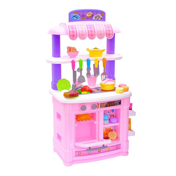 Игровой модуль кухня «Шик» №1 с индукционной плитой, бежит вода из крана, высота 85 см