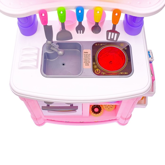 Игровой модуль кухня «Шик» №1 с индукционной плитой, бежит вода из крана, высота 85 см