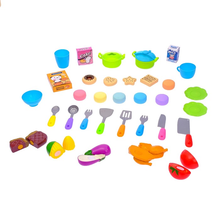 Игровой модуль кухня «Шик» №2 с индукционной плитой, бежит вода из крана, высота 85 см