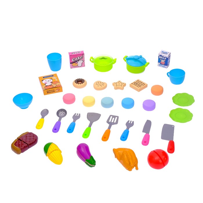 Игровой модуль кухня «Шик» №2 с индукционной плитой, бежит вода из крана, высота 85 см