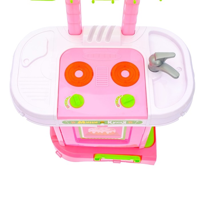 Игровой модуль кухня «Розовая мечта» с аксессуарами, складывается в чемодан, световые и звуковые эффекты