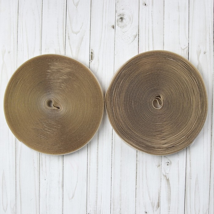 Липучка, ширина 20мм, 25±1м , цвет бежевый