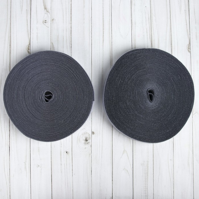 Липучка, ширина 40мм, 25±1м , цвет серый