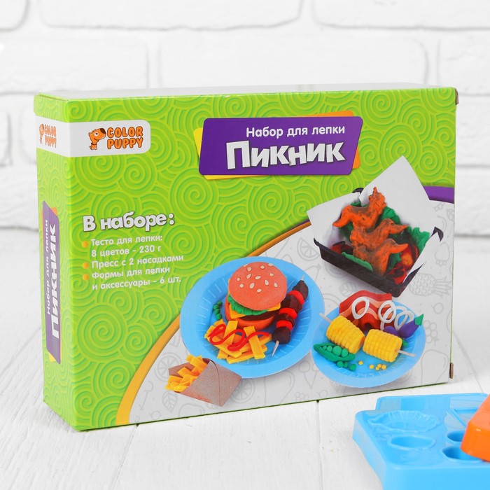 Набор для лепки "Пикник", тесто 230 г, аксессуары