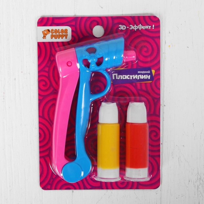 Набор для творчества жидкий пластилин, 2 цв, пистолет
