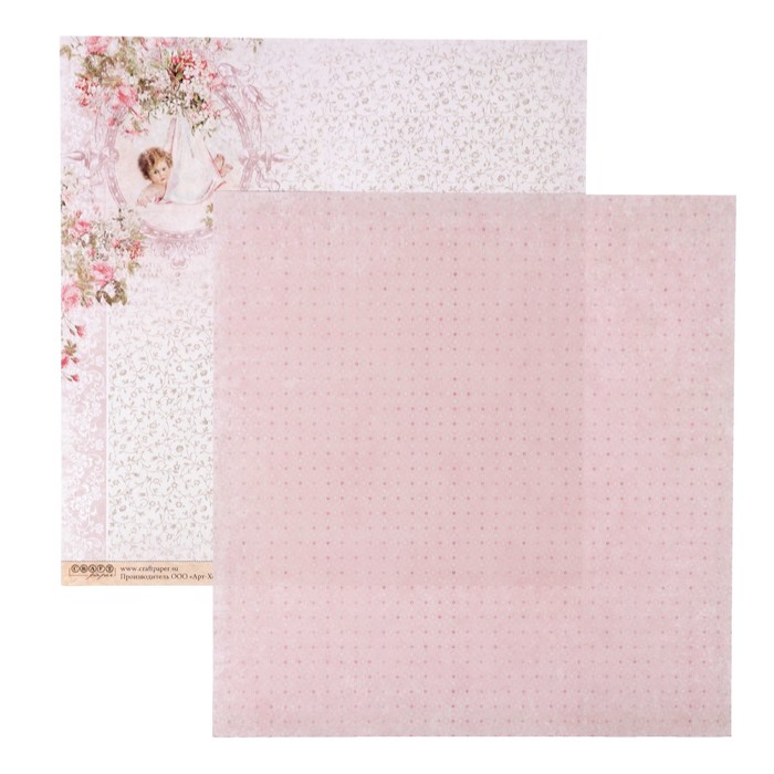 Бумага для скрапбукинга "Подарок аиста "Наша доченька" 30,5х30,5 см, 190гр/м2