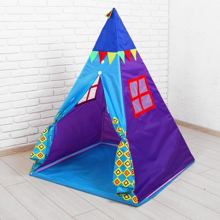 Палатка игровая Индейский типи, 100*100*130 см + игр.фонарь эл.пит.3*АА не вх.в комплект