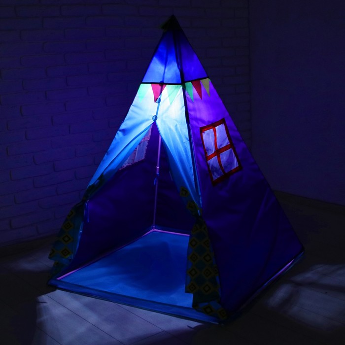 Палатка игровая Индейский типи, 100*100*130 см + игр.фонарь эл.пит.3*АА не вх.в комплект