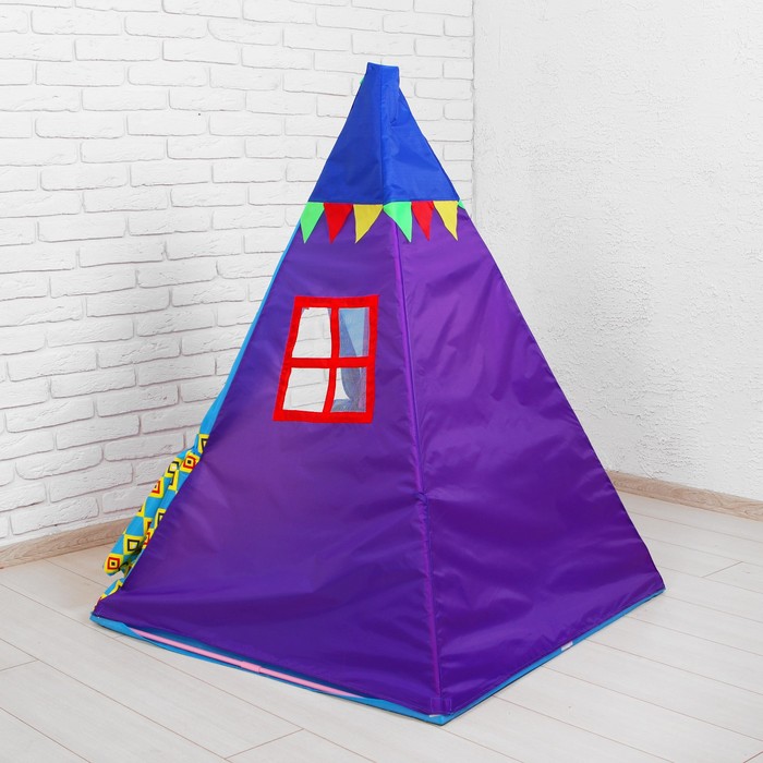 Палатка игровая Индейский типи, 100*100*130 см + игр.фонарь эл.пит.3*АА не вх.в комплект