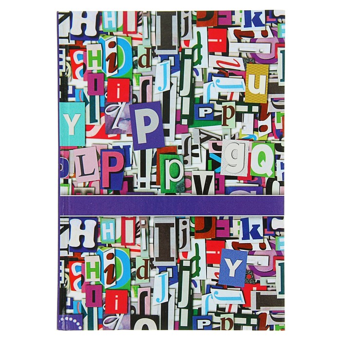 Колледж-тетрадь А5, 160 листов клетка Calligrata "Буквы", твёрдая обложка