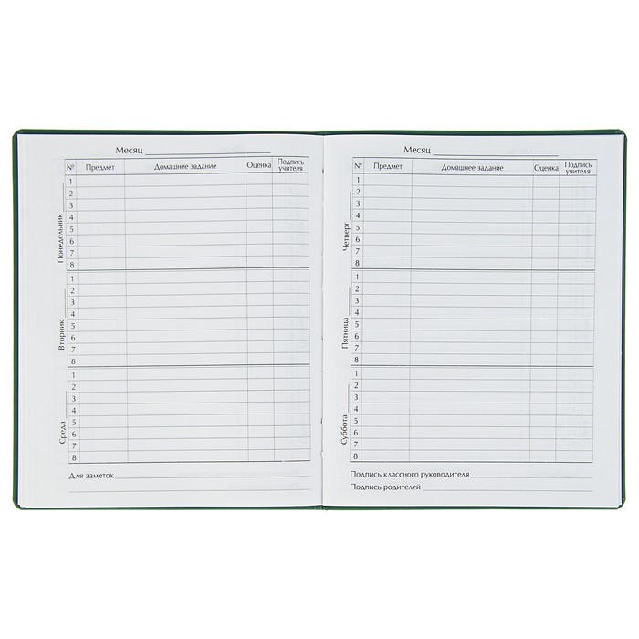 Дневник премиум класса универсальный для 1-11 класса Vivella "Авто", кожзам, зелёный