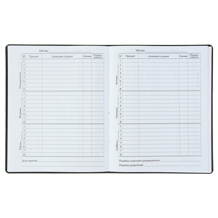 Дневник премиум класса универсальный для 1-11 класса Vivella "Школа", кожзам, чёрный