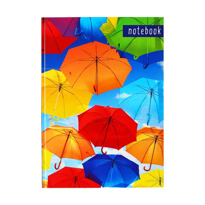 Колледж-тетрадь А4, 120 листов клетка Calligrata "Зонтики", твёрдая обложка