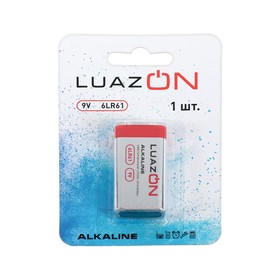 Батарейка алкалиновая (щелочная) LuazON, 6LR61, 9V, крона, блистер, 1 шт от Сима-ленд