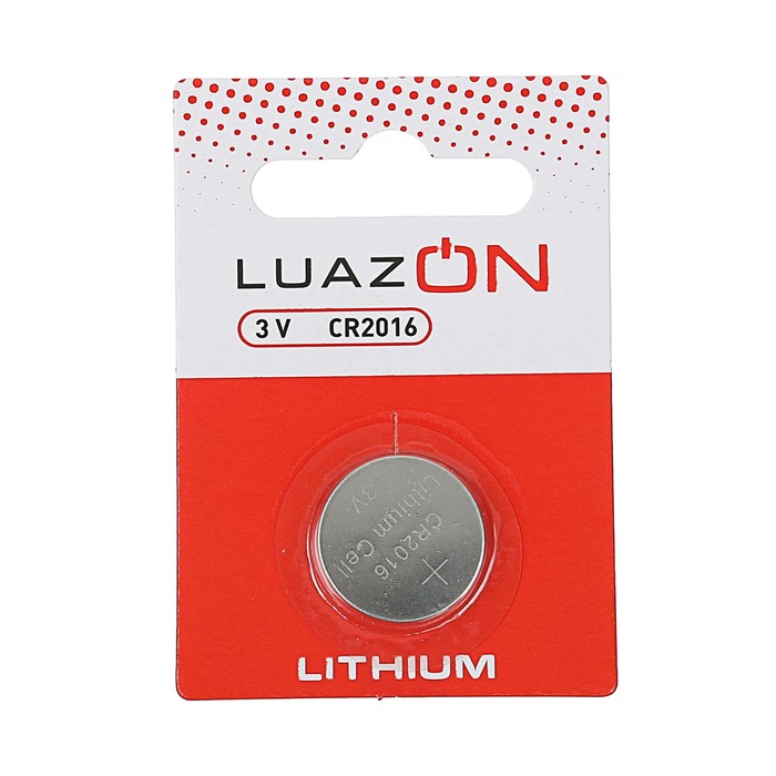 Батарейка литиевая LuazON, CR2016, 3V, блистер, 1 шт