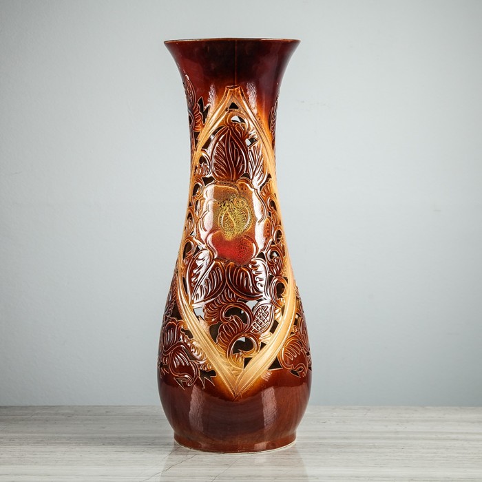 Ваза напольная "Осень" глазурь, коричневый, микс