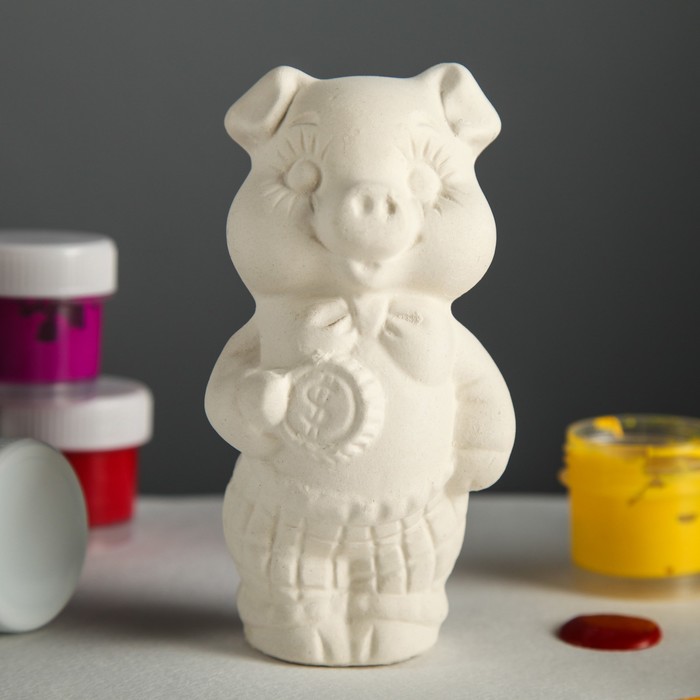 Фигурка-раскраска "Свинка бизнесмен"