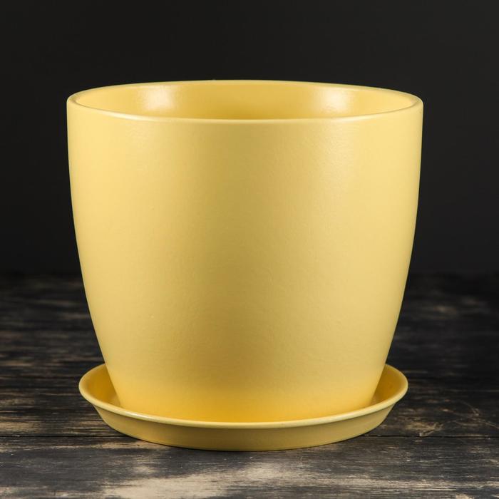 Цветочный горшок набор из 3-х предметов "Осень" жёлтый 3л/2л/1л
