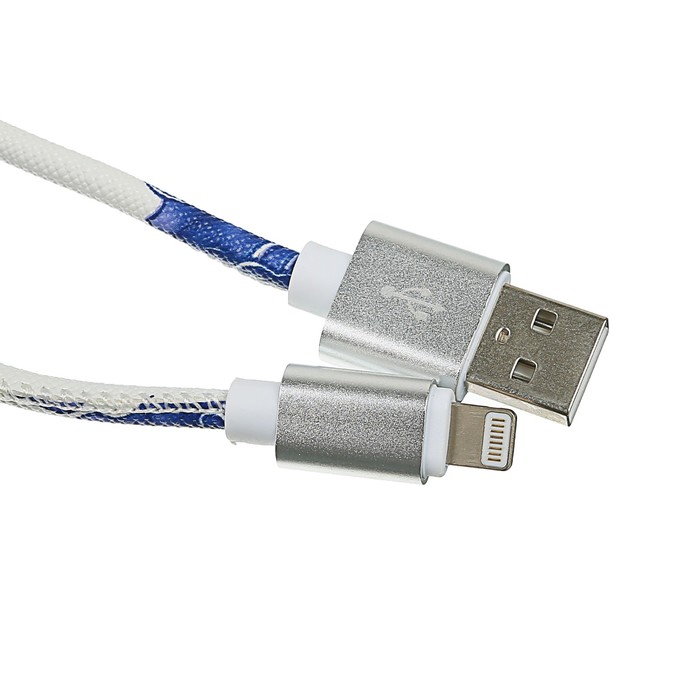 Провод для зарядки и передачи данных GAL 2813BL, USB - Lightning 8 pin, 1 метр, синий