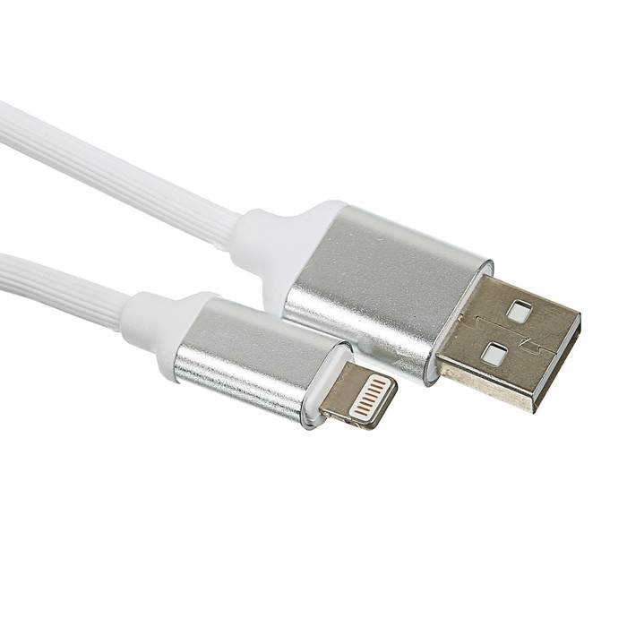 Провод для зарядки и передачи данных GAL 2815WT, USB - Lightning, 1 м, прорезиненный, белый