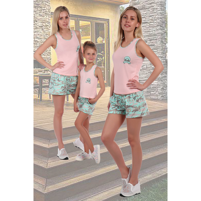 Комплект женский (майка, шорты) "Саванна" цвет розовый, р-р 48
