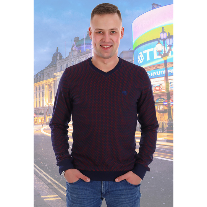 Джемпер мужской "Ясень" цвет бордовый, р-р 52