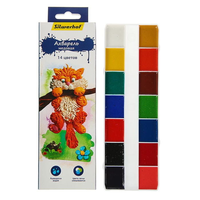 Акварель 14 цветов Silwerhof "Народная коллекция", без кисти