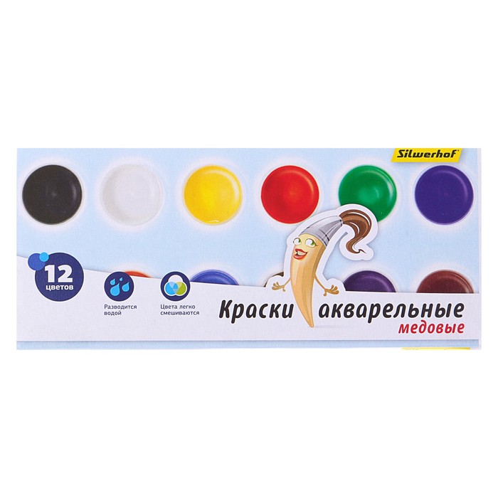 Акварель 12 цветов Silwerhof "Народная коллекция", без кисти