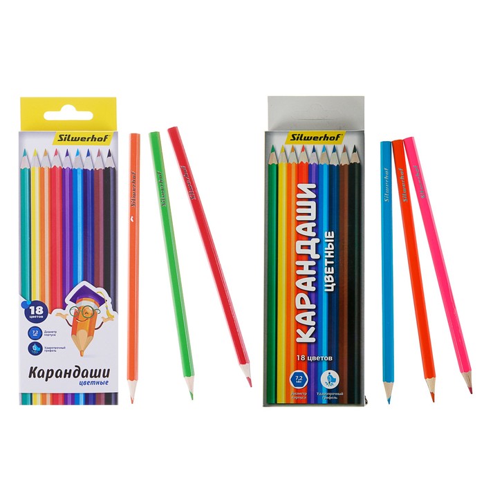 Карандаши 18 цветов Silwerhof "Народная коллекция", шестигранные