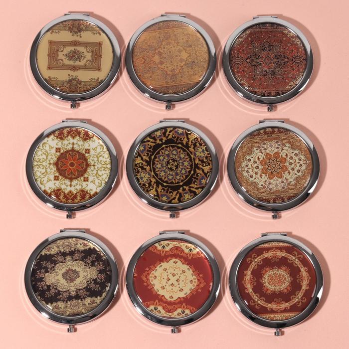 Зеркало складное «Абстракция», круглое, двустороннее, с двукратным увеличением, d=7см, цвет МИКС