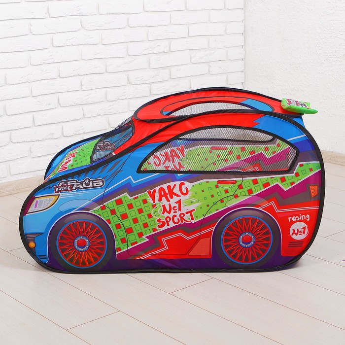 Палатка игровая Авторалли, в комплекте пластмассовые шарики 20 шт., сумка на молнии