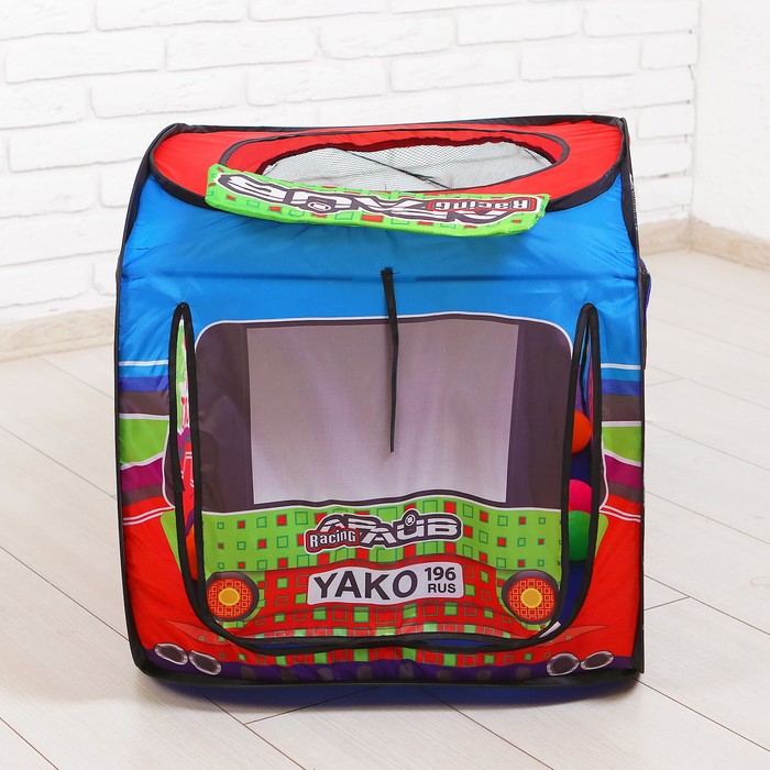 Палатка игровая Авторалли, в комплекте пластмассовые шарики 20 шт., сумка на молнии