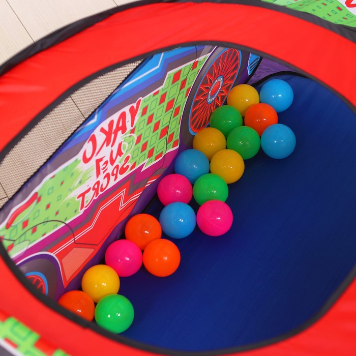 Палатка игровая Авторалли, в комплекте пластмассовые шарики 20 шт., сумка на молнии