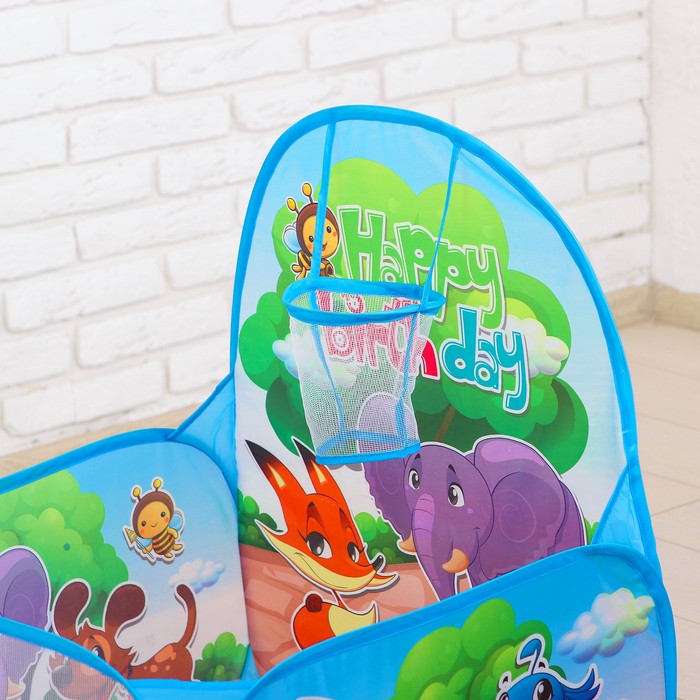 Манеж детский игровой Зверята, 59*59*74см, в комплекте пласт.шары 60шт., коробка