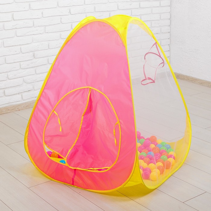 Палатка игровая с баскетбольной корзиной, в комплекте пластмасс.шарики 200 шт., коробка