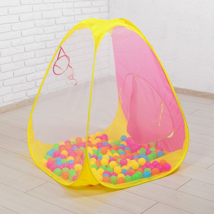 Палатка игровая с баскетбольной корзиной, в комплекте пластмасс.шарики 200 шт., коробка