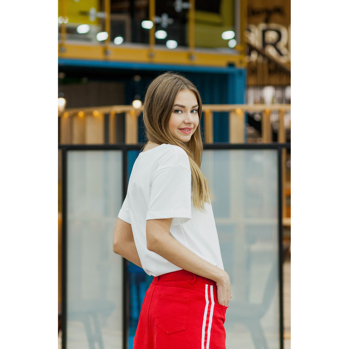 Футболка женская KAFTAN "WINE NOT", белый, р-р 48-50, 92% хл. 8% эл.