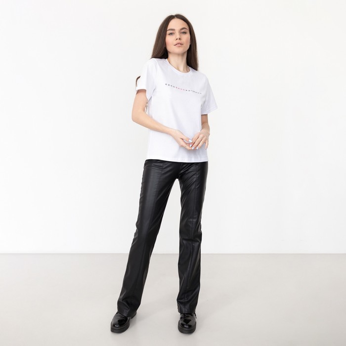 Футболка женская KAFTAN "Кино вино", белый, р-р 48-50, 92% хл. 8% эл.