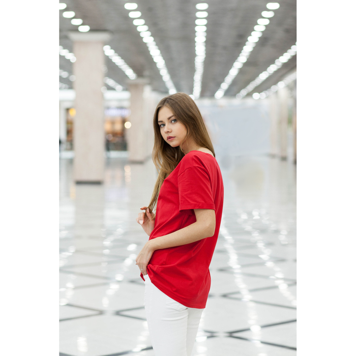 Футболка женская KAFTAN "Провокация", красный, р-р 40-42, 92% хл. 8% эл.