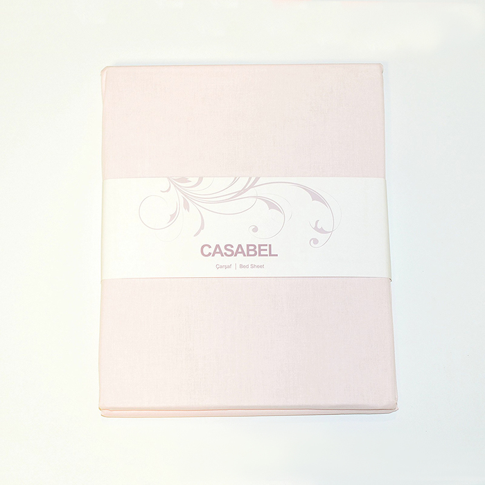 Простыня, размер 220х240 см, цвет светло-розовый, ранфорс