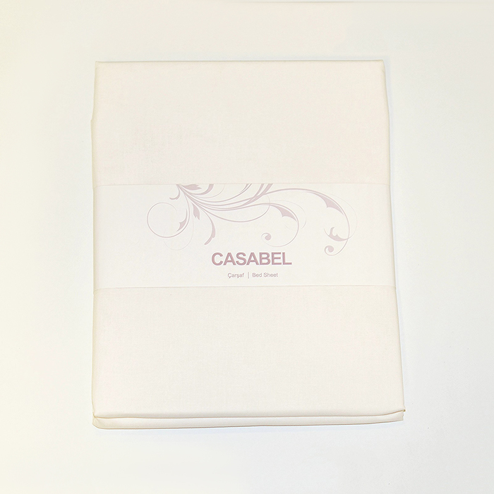 Простыня, размер 220х240 см, цвет кремовый, ранфорс