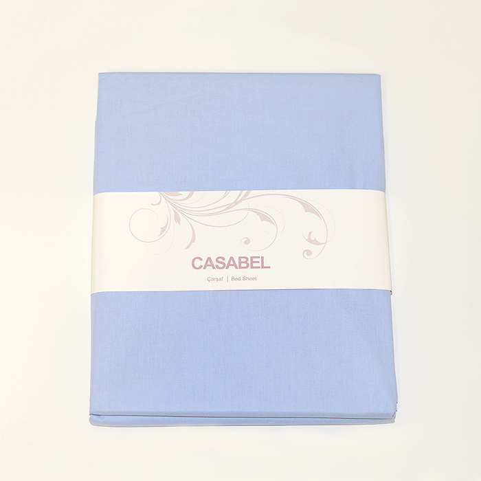 Простыня, размер 160х240 см, цвет голубой, ранфорс