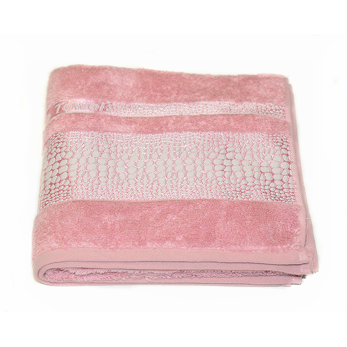 Полотенце Crocodile, размер 70х140 см, роза, махра 480 г/м2