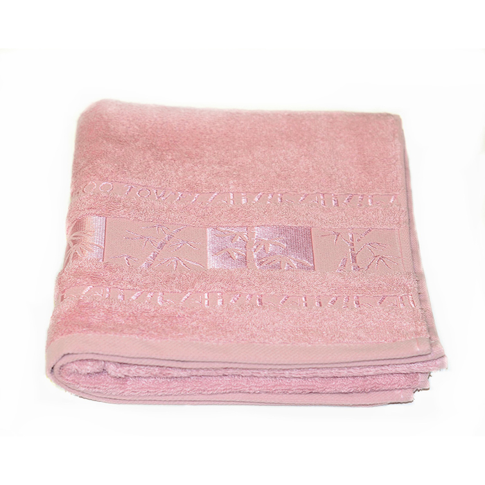 Полотенце Bamboo, размер 70х140 см, роза, махра 480 г/м2