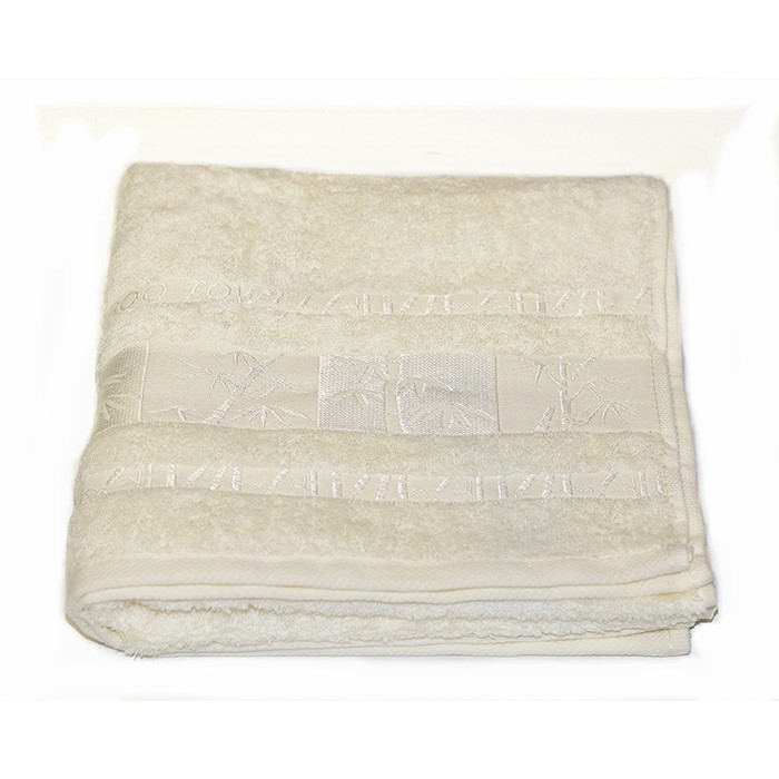 Полотенце Bamboo, размер 50х90 см, кремовый, махра 480 г/м2